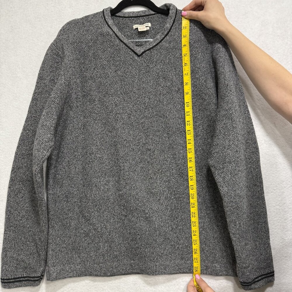 Carbon2Cobalt Sweater Mens XL Gray V Neck Cotton Pullover Casual Lightweight - Picture 5 of 8